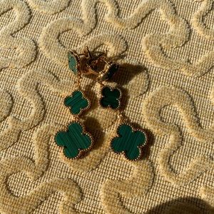 VCA Van Cleef triple Alhambra charm earrings